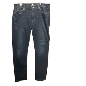 7 For All Mankind Standard Dark Wash Denim Blue  Jeans Mens  Size 34